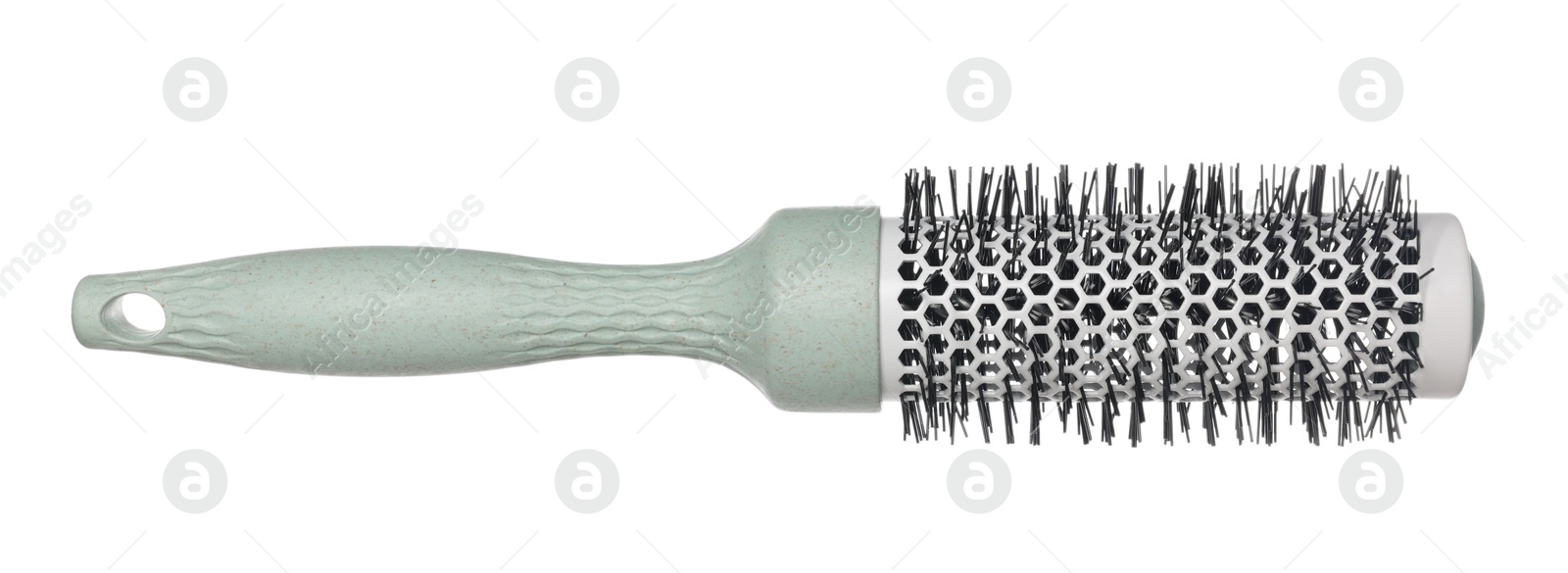 Photo of Hairdresser tool. Round brush isolated on white