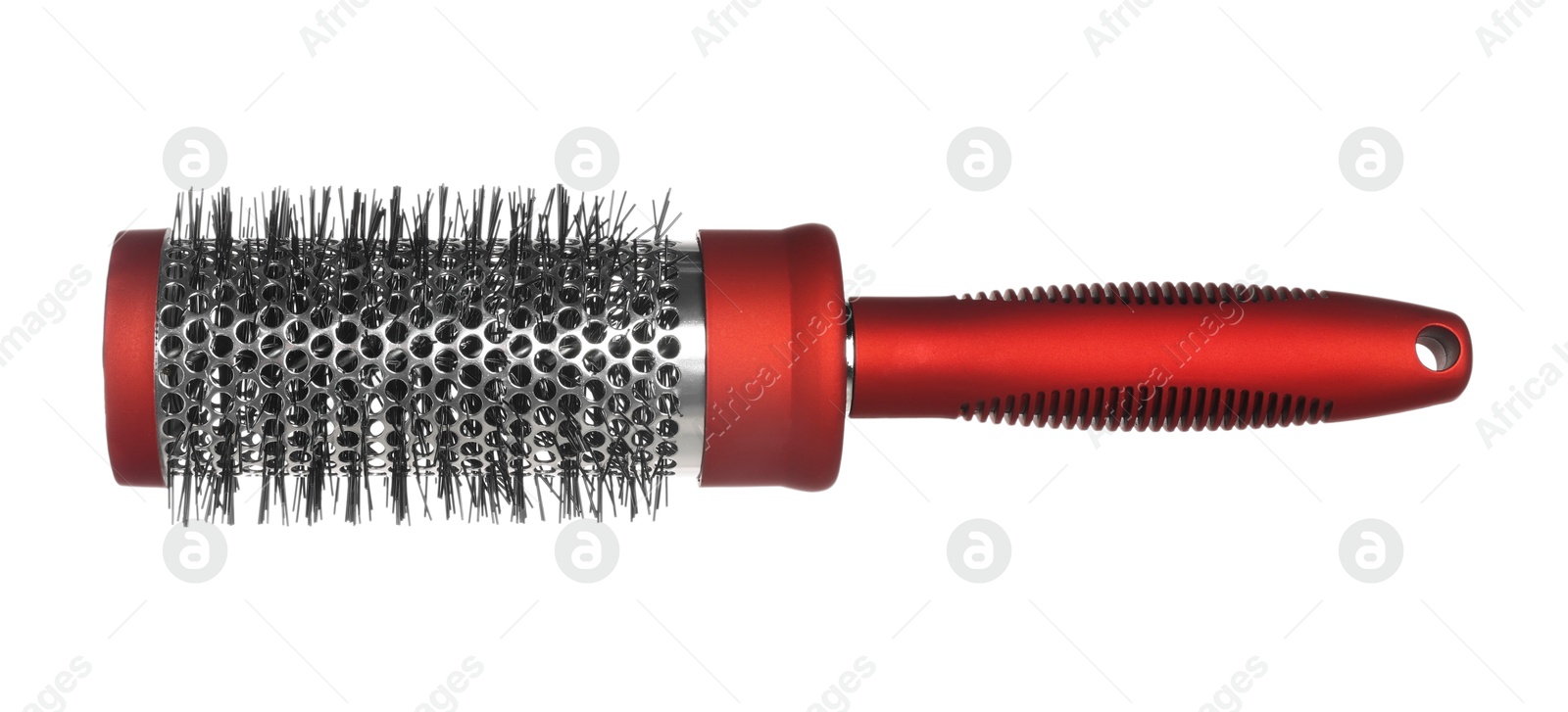 Photo of Hairdresser tool. Round brush isolated on white