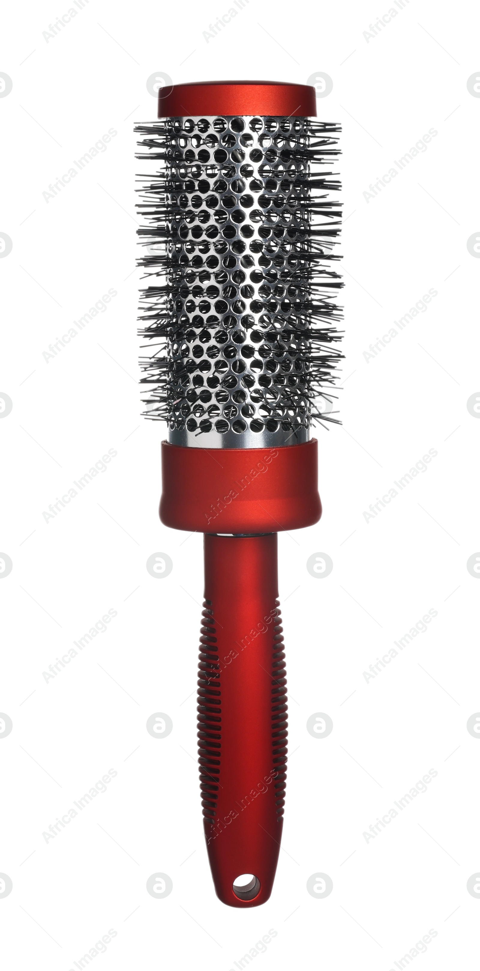 Photo of Hairdresser tool. Round brush isolated on white