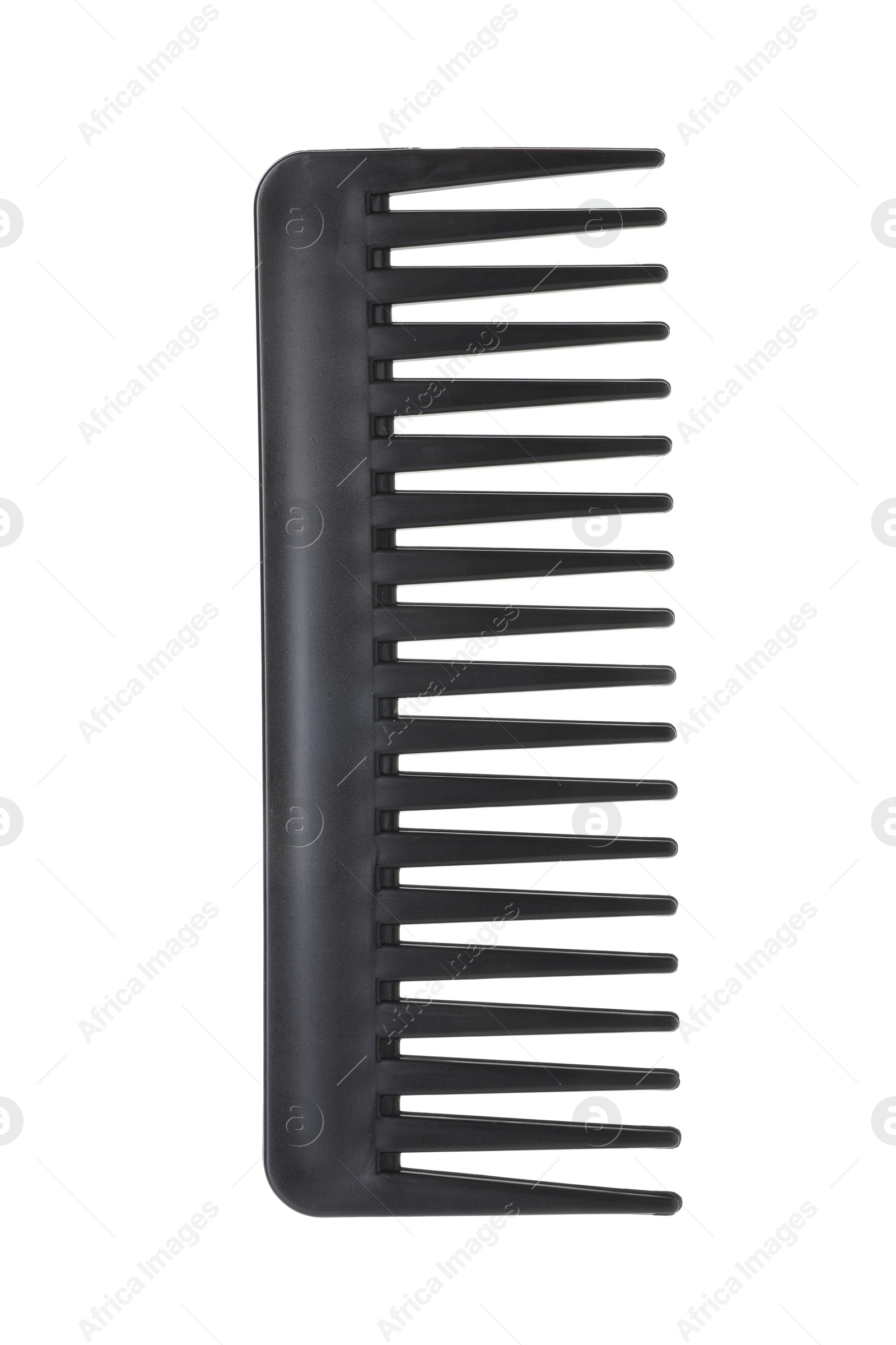 Photo of One black plastic comb isolated on white