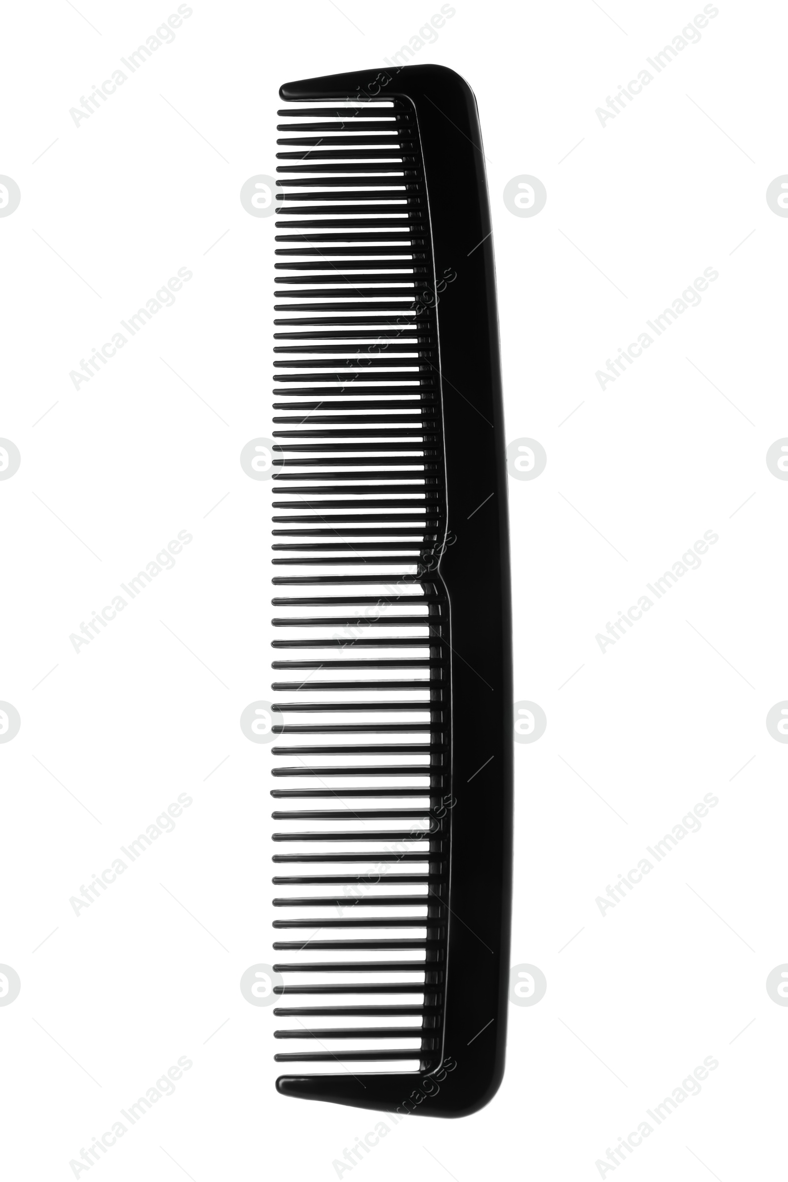 Photo of One black plastic comb isolated on white