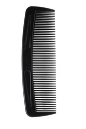 Photo of One black plastic comb isolated on white