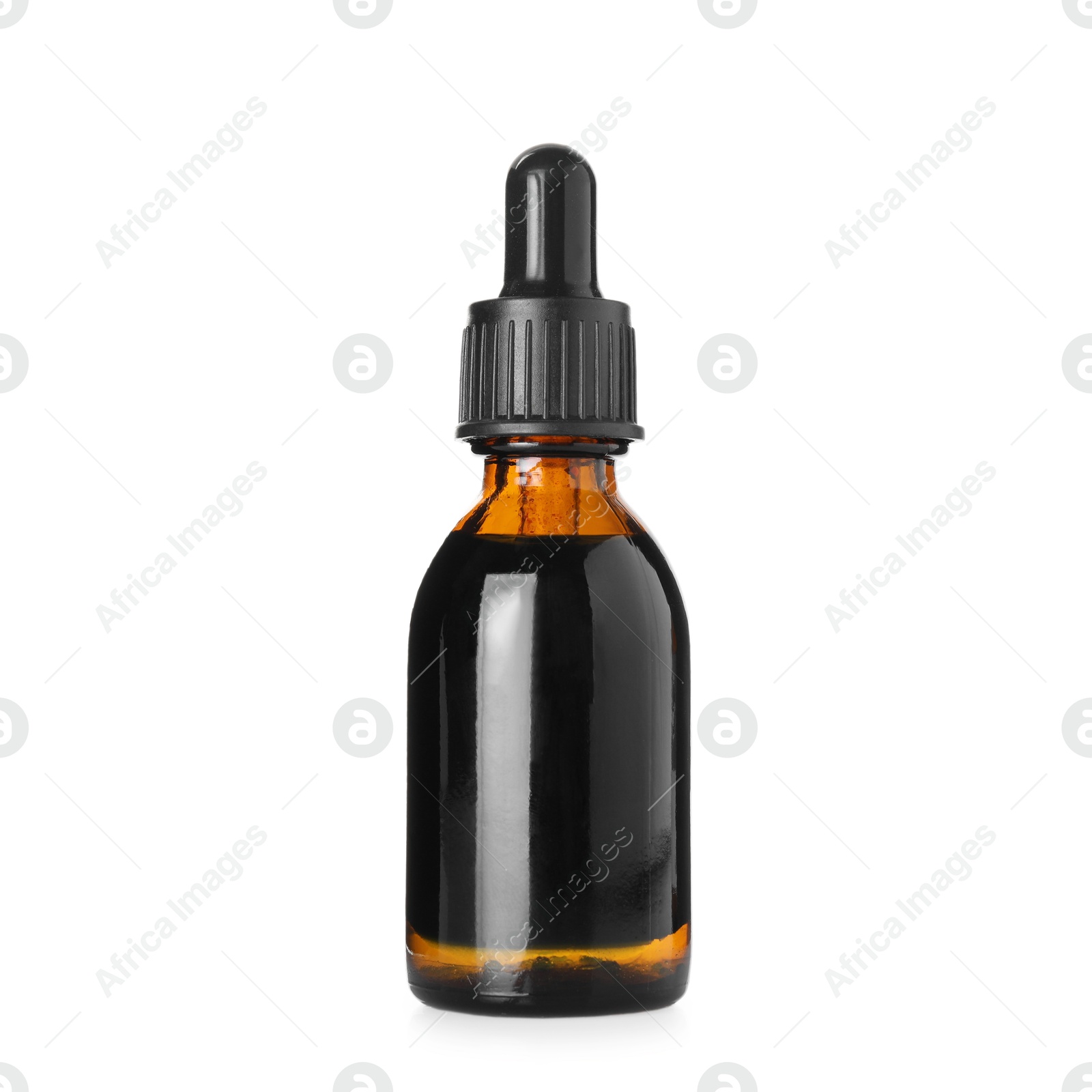 Photo of Bottle of topical iodine isolated on white