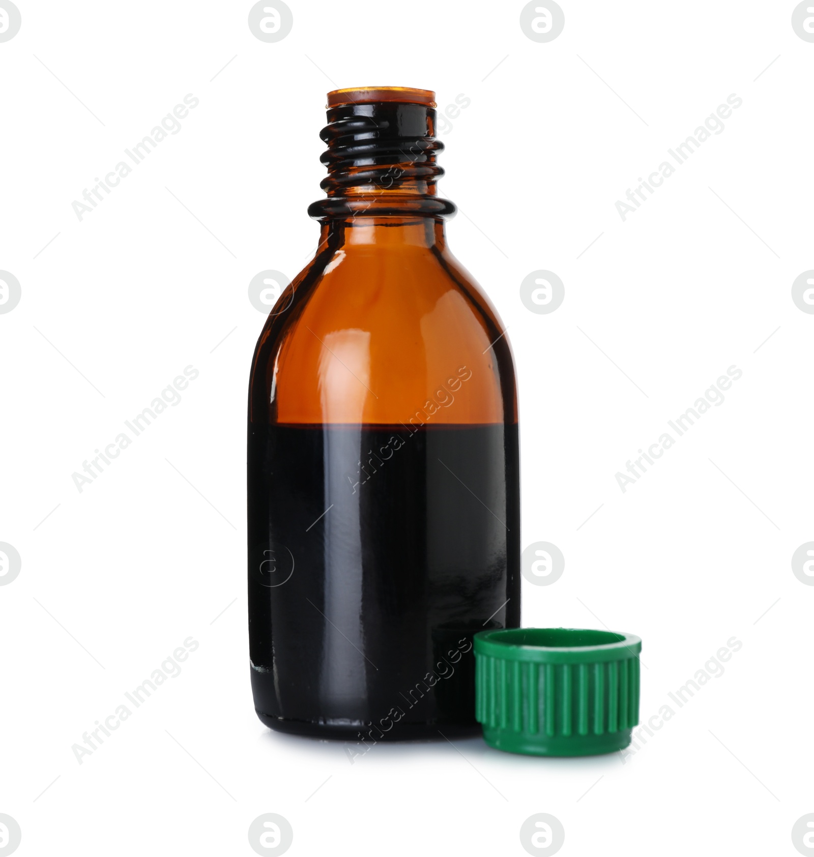 Photo of Bottle of topical iodine isolated on white