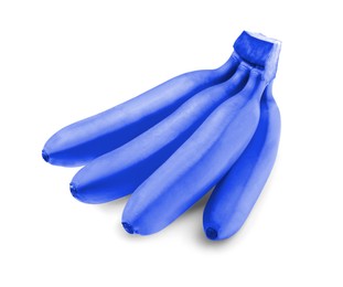 Image of Bunch of blue violet bananas on white background