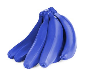 Image of Bunch of blue bananas on white background