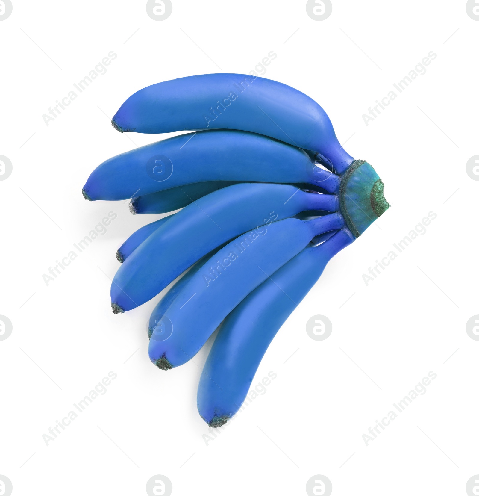 Image of Bunch of blue bananas on white background