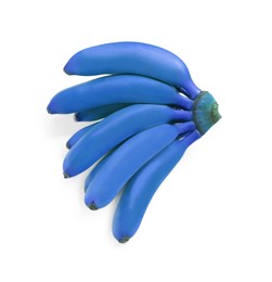 Image of Bunch of blue bananas on white background