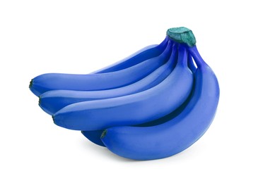 Image of Bunch of blue bananas on white background