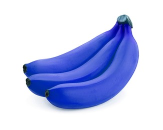 Image of Bunch of blue violet bananas on white background