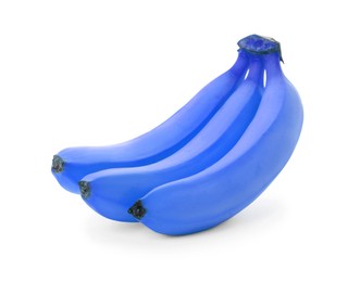 Image of Bunch of blue violet bananas on white background