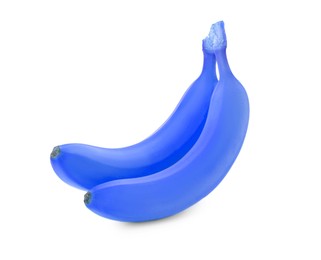 Image of Two blue violet bananas on white background