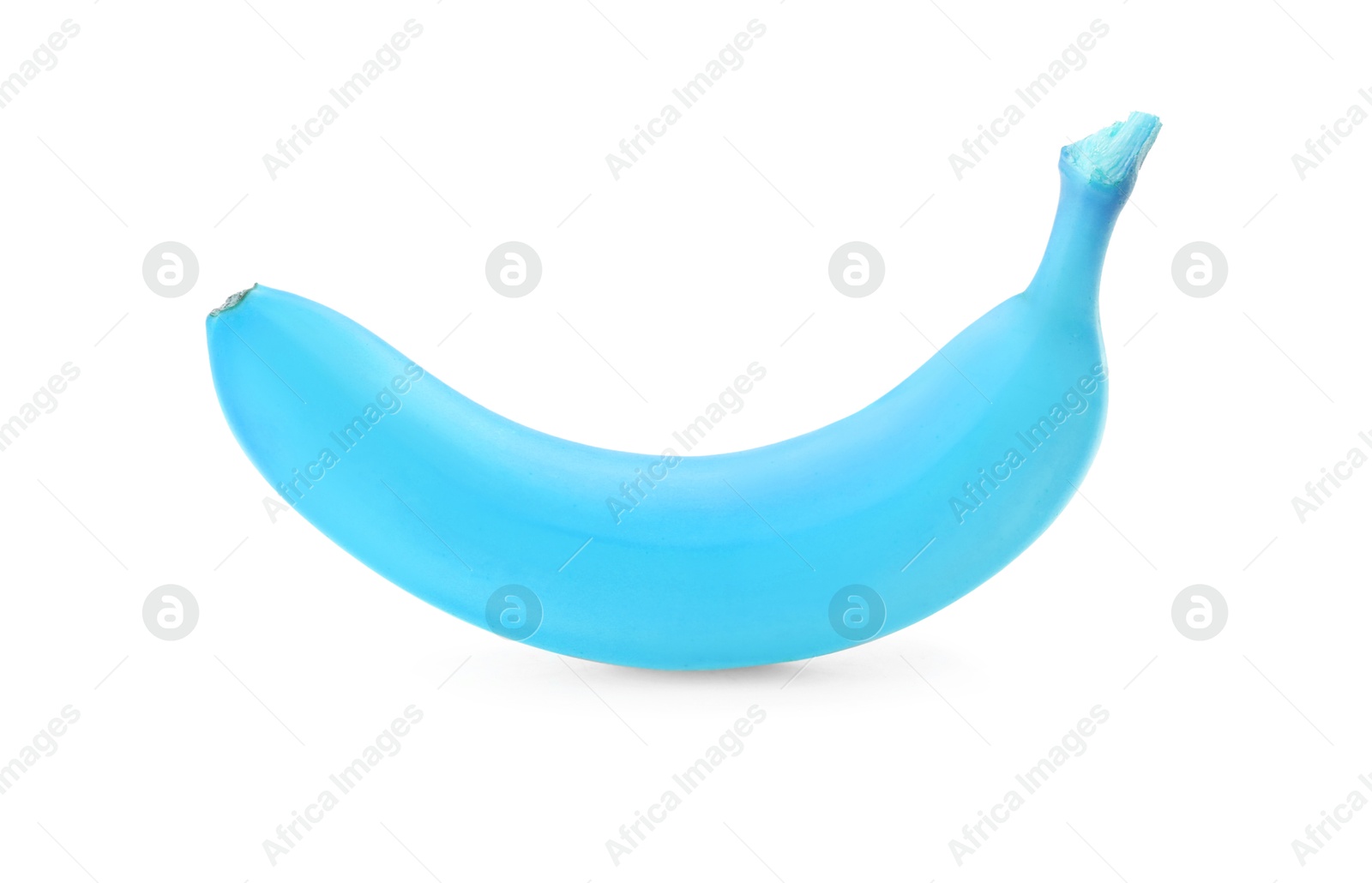 Image of One light blue banana on white background