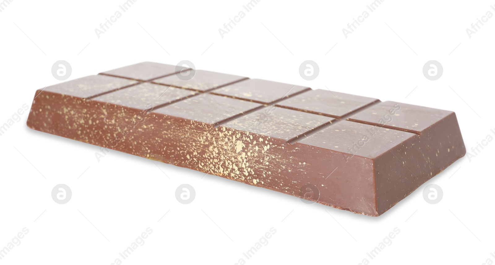 Photo of One Dubai chocolate bar with pistachios and knafeh isolated on white