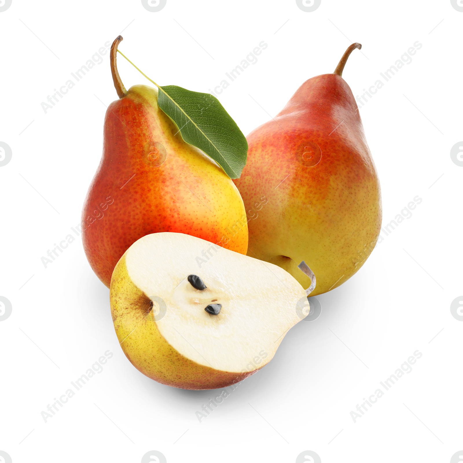 Image of Tasty fresh ripe pears isolated on white