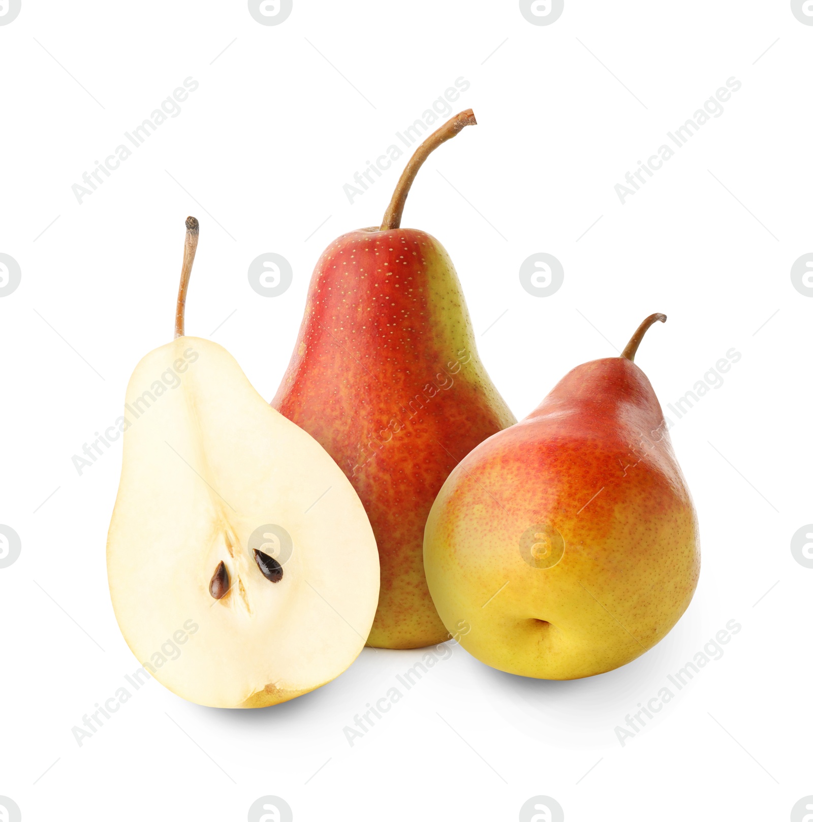 Image of Tasty fresh ripe pears isolated on white