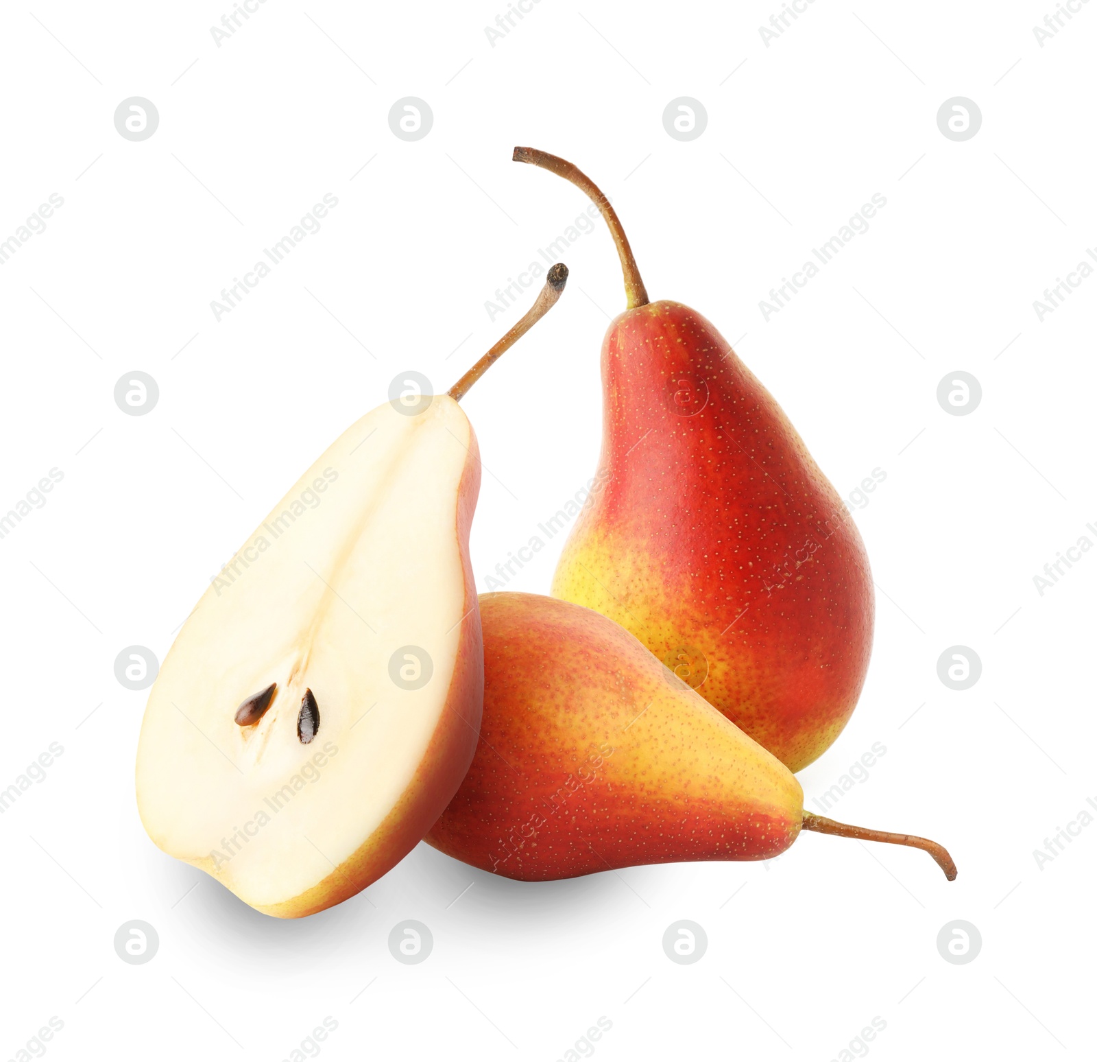 Image of Tasty fresh ripe pears isolated on white