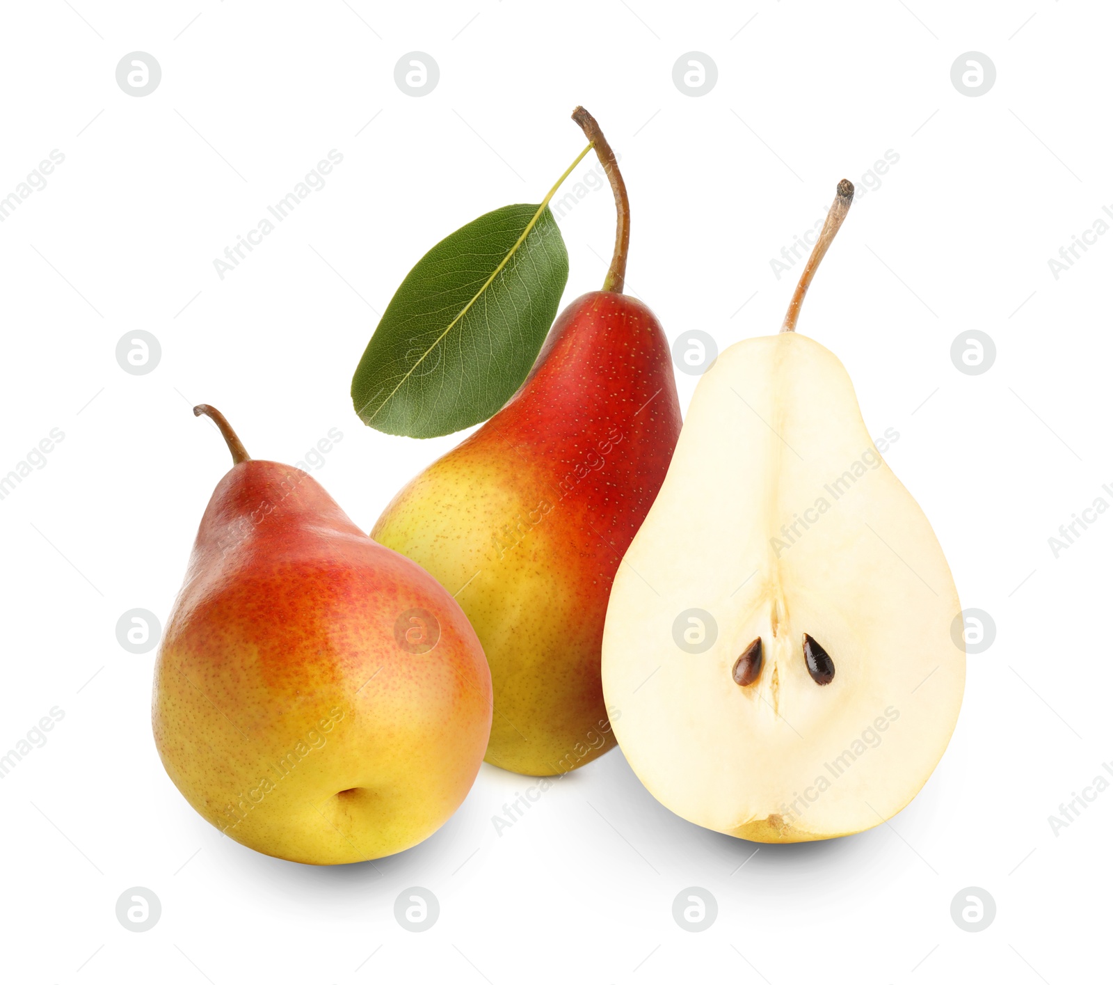 Image of Tasty fresh ripe pears isolated on white