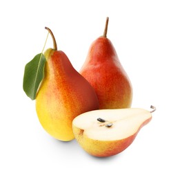 Image of Tasty fresh ripe pears isolated on white