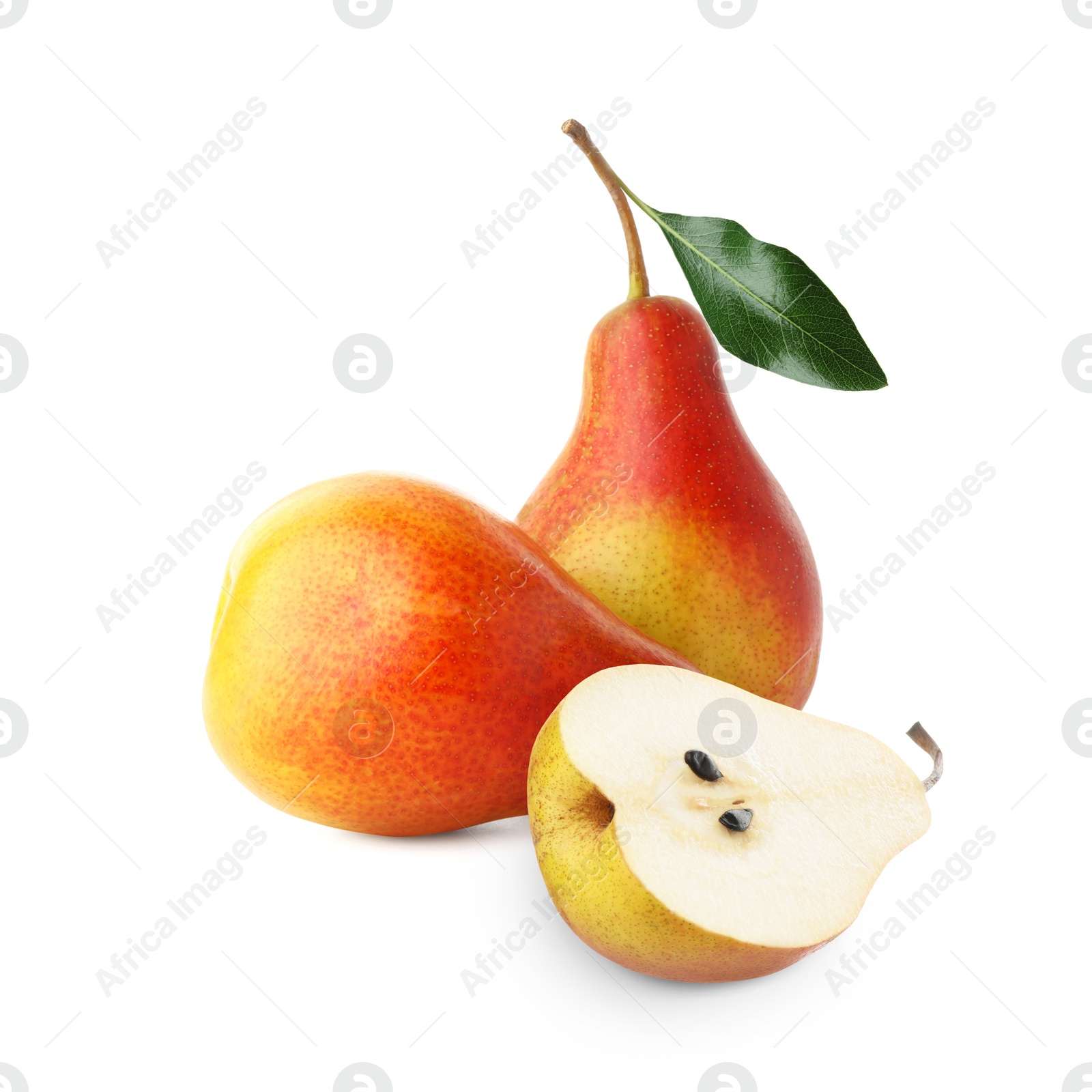 Image of Tasty fresh ripe pears isolated on white