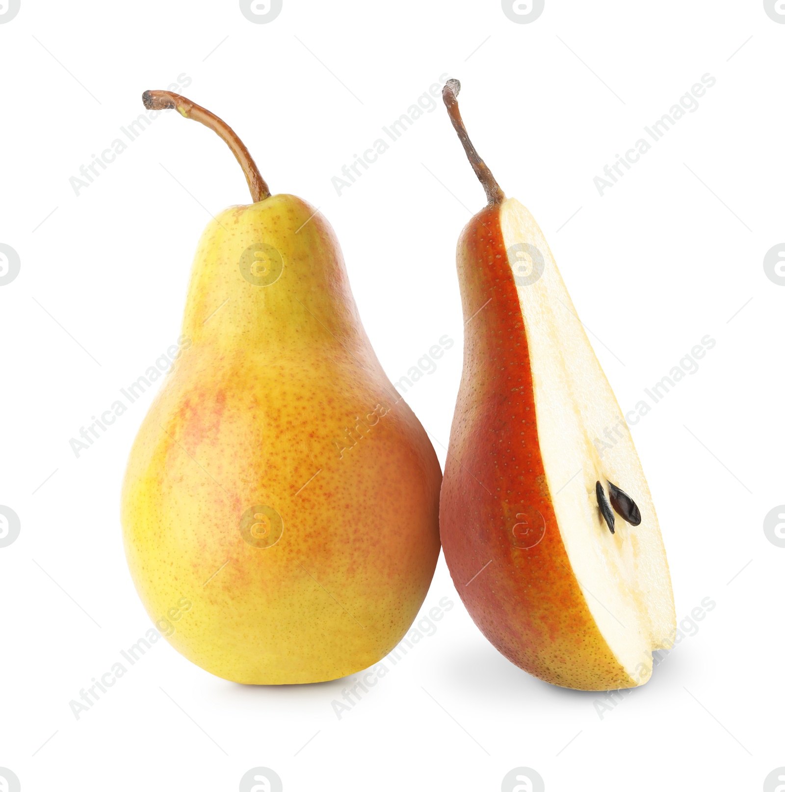 Image of Tasty fresh ripe pears isolated on white