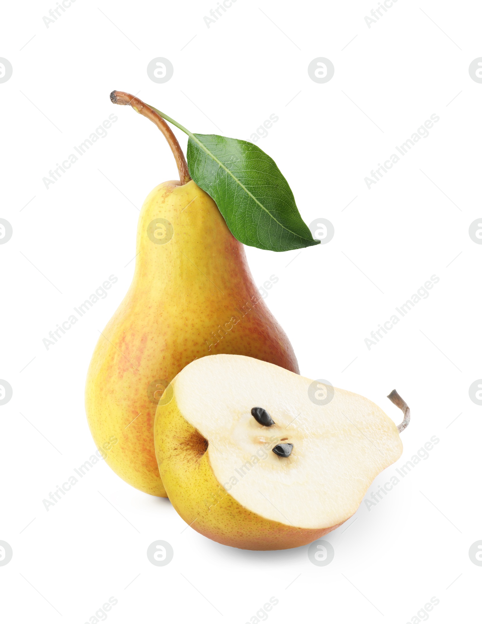 Image of Tasty fresh ripe pears isolated on white