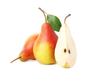 Image of Tasty fresh ripe pears isolated on white