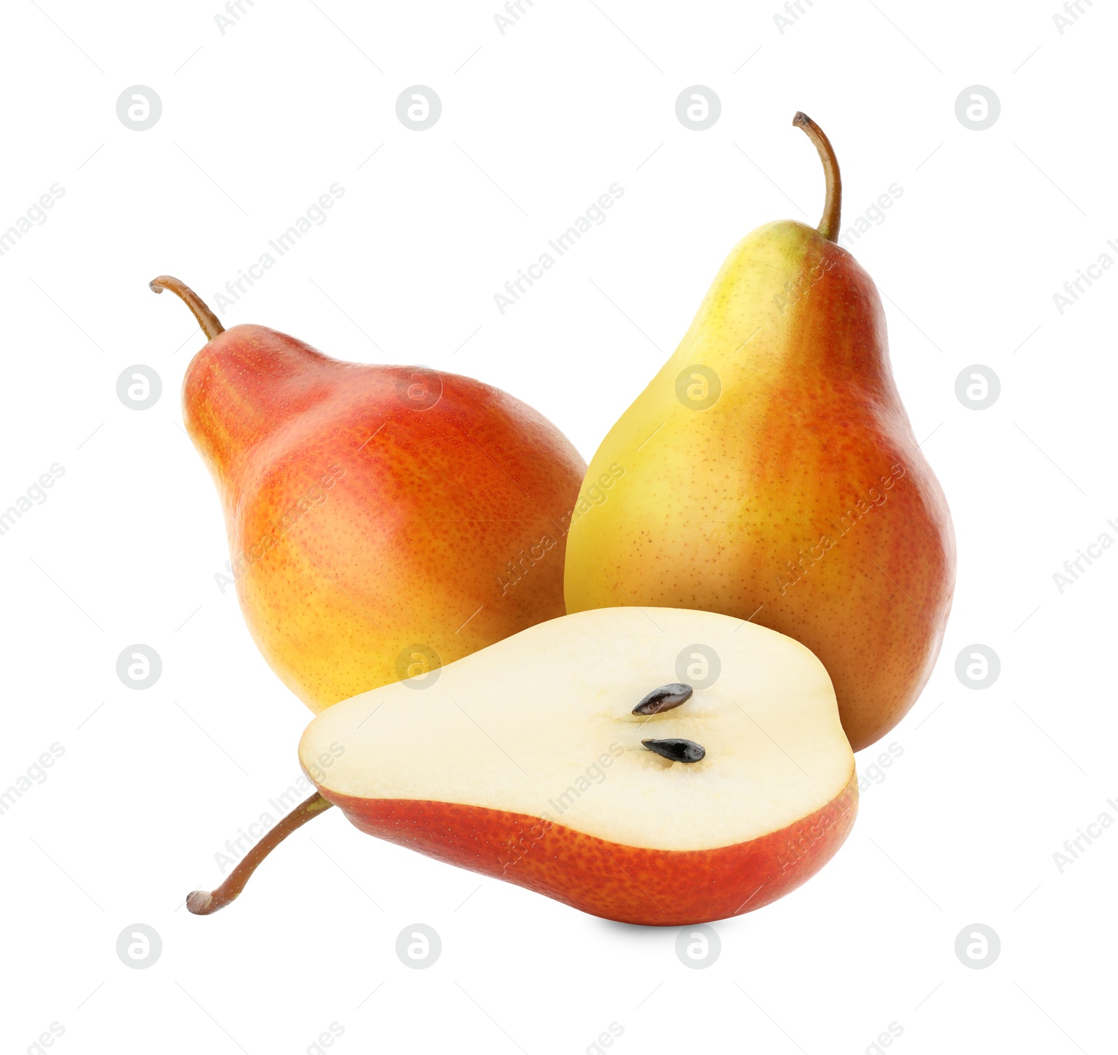 Image of Tasty fresh ripe pears isolated on white