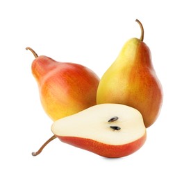 Image of Tasty fresh ripe pears isolated on white