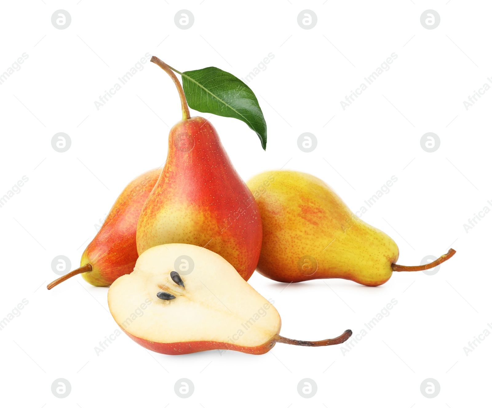 Image of Tasty fresh ripe pears isolated on white