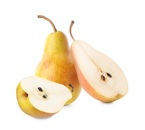 Image of Tasty fresh ripe pears isolated on white