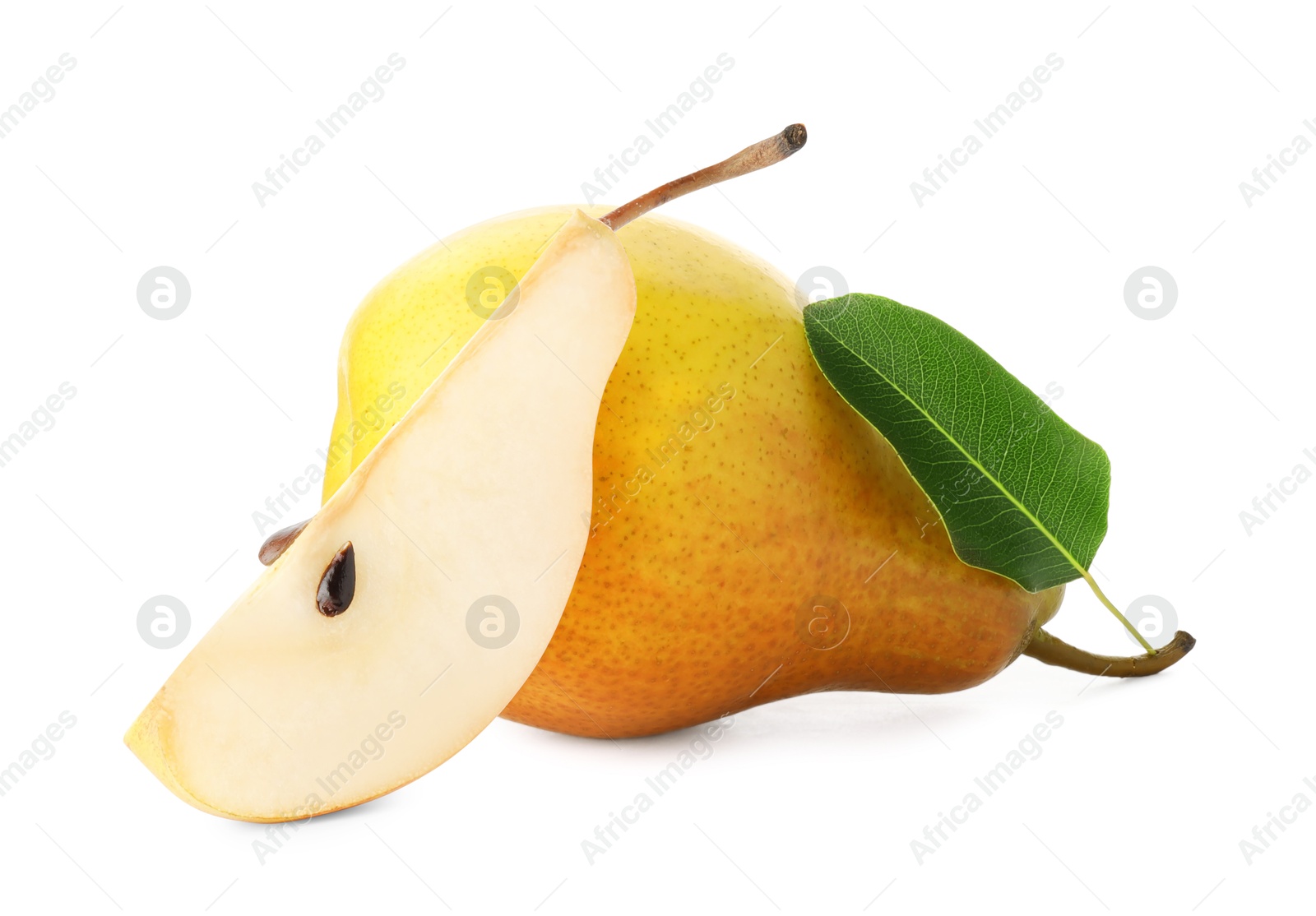 Image of Tasty fresh ripe pears isolated on white