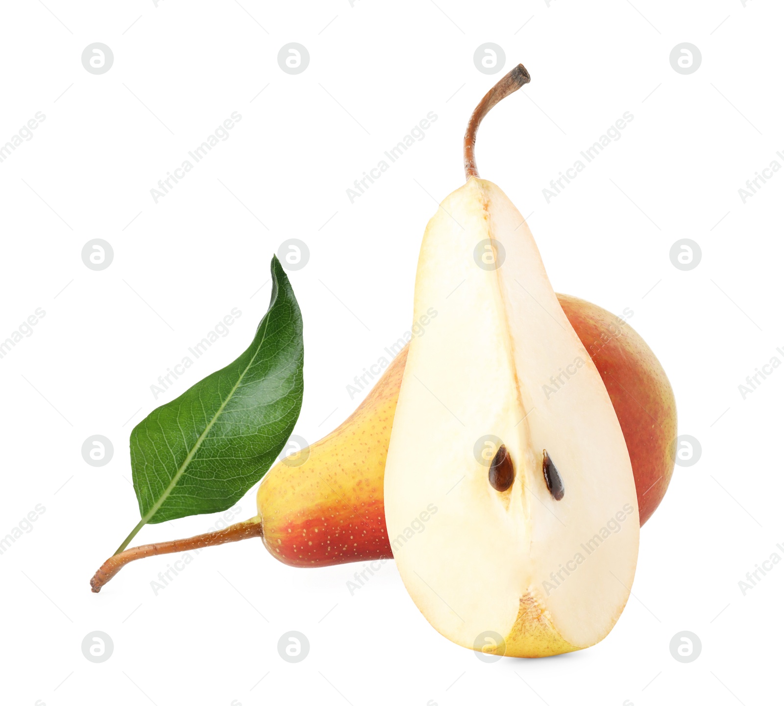 Image of Tasty fresh ripe pears isolated on white