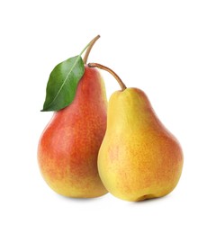 Image of Tasty fresh ripe pears isolated on white