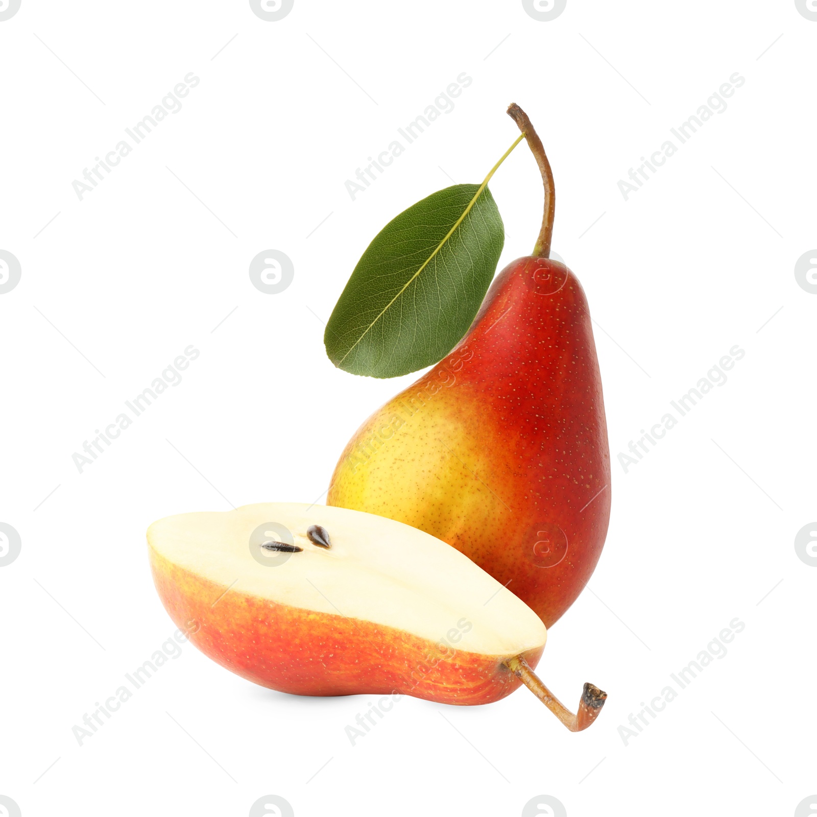 Image of Tasty fresh ripe pears isolated on white