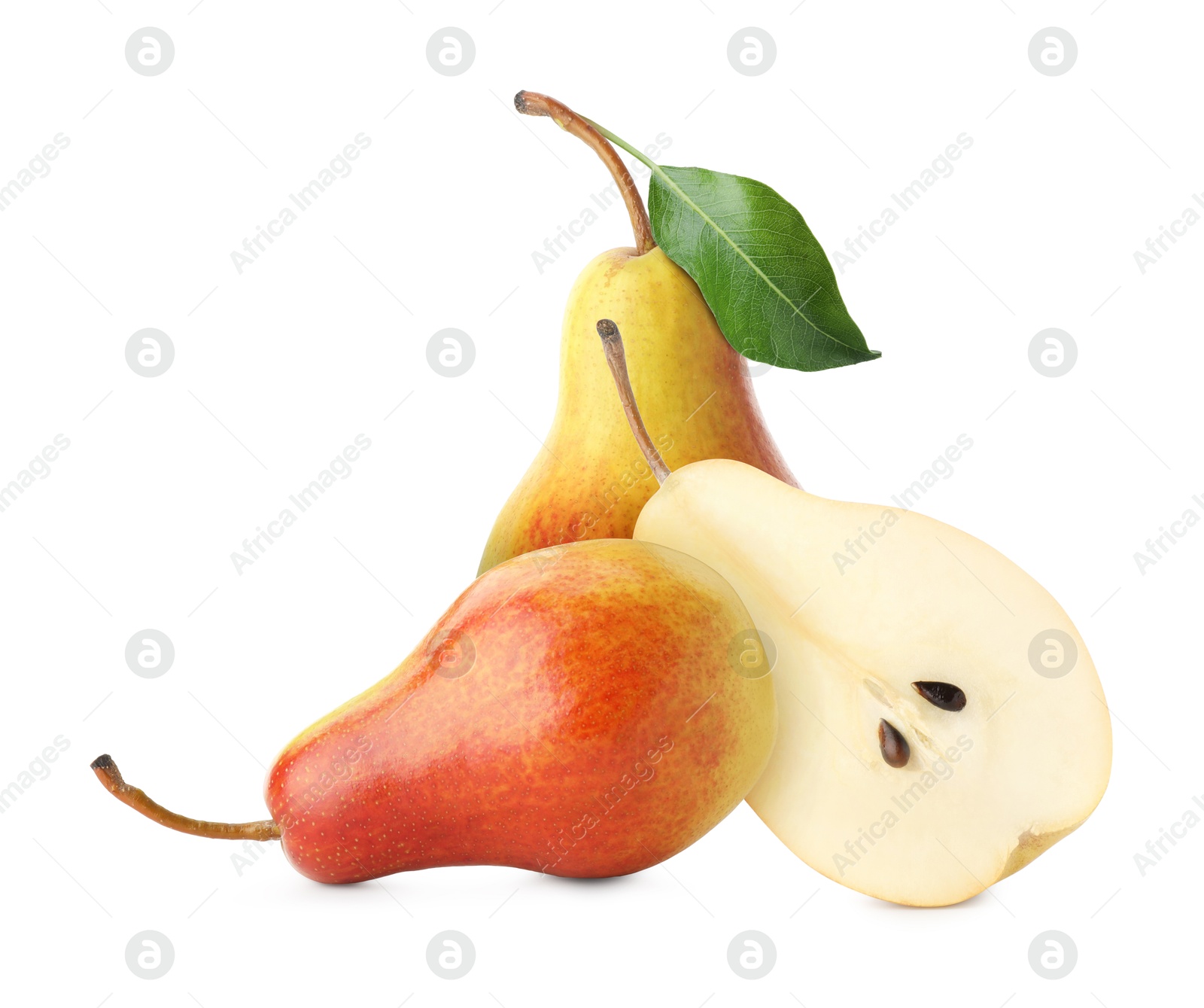 Image of Tasty fresh ripe pears isolated on white