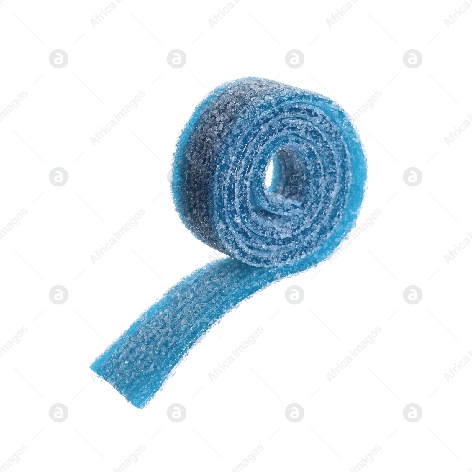 Photo of Tasty blue sour belt isolated on white