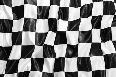 Photo of Checkered finish flag as background, top view