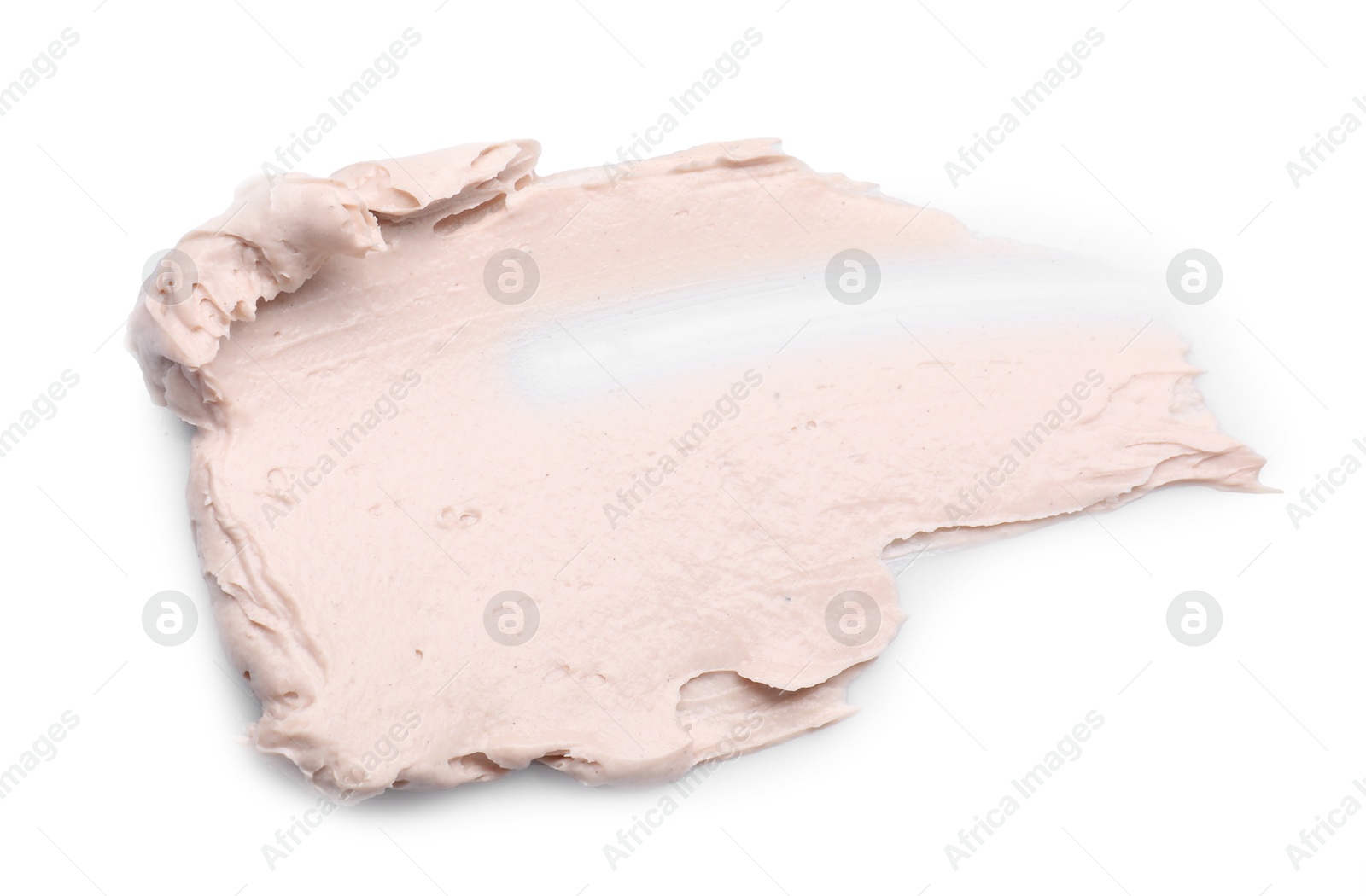 Photo of Cream isolated on white, top view. Sample of cosmetic product