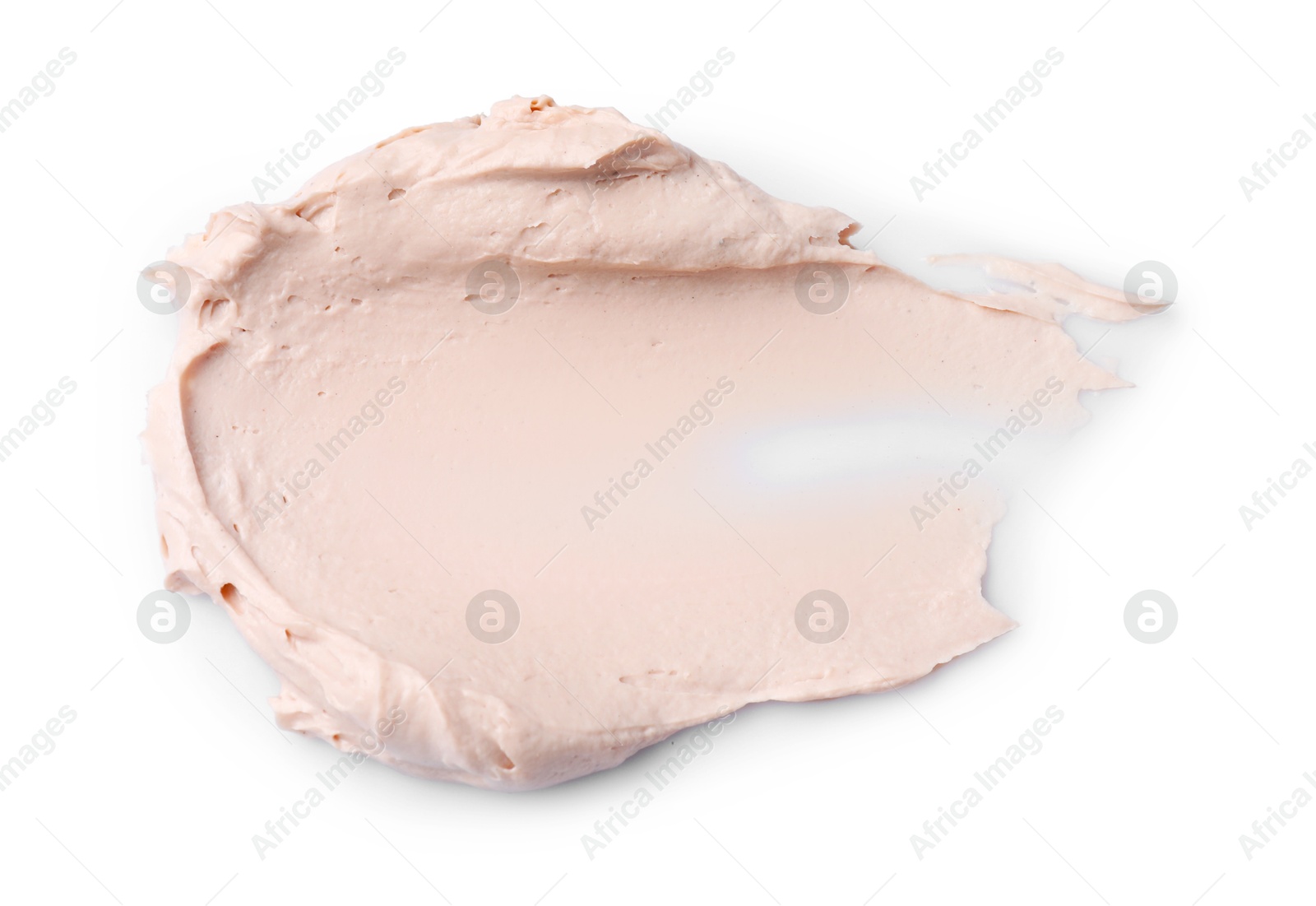 Photo of Cream isolated on white, top view. Sample of cosmetic product