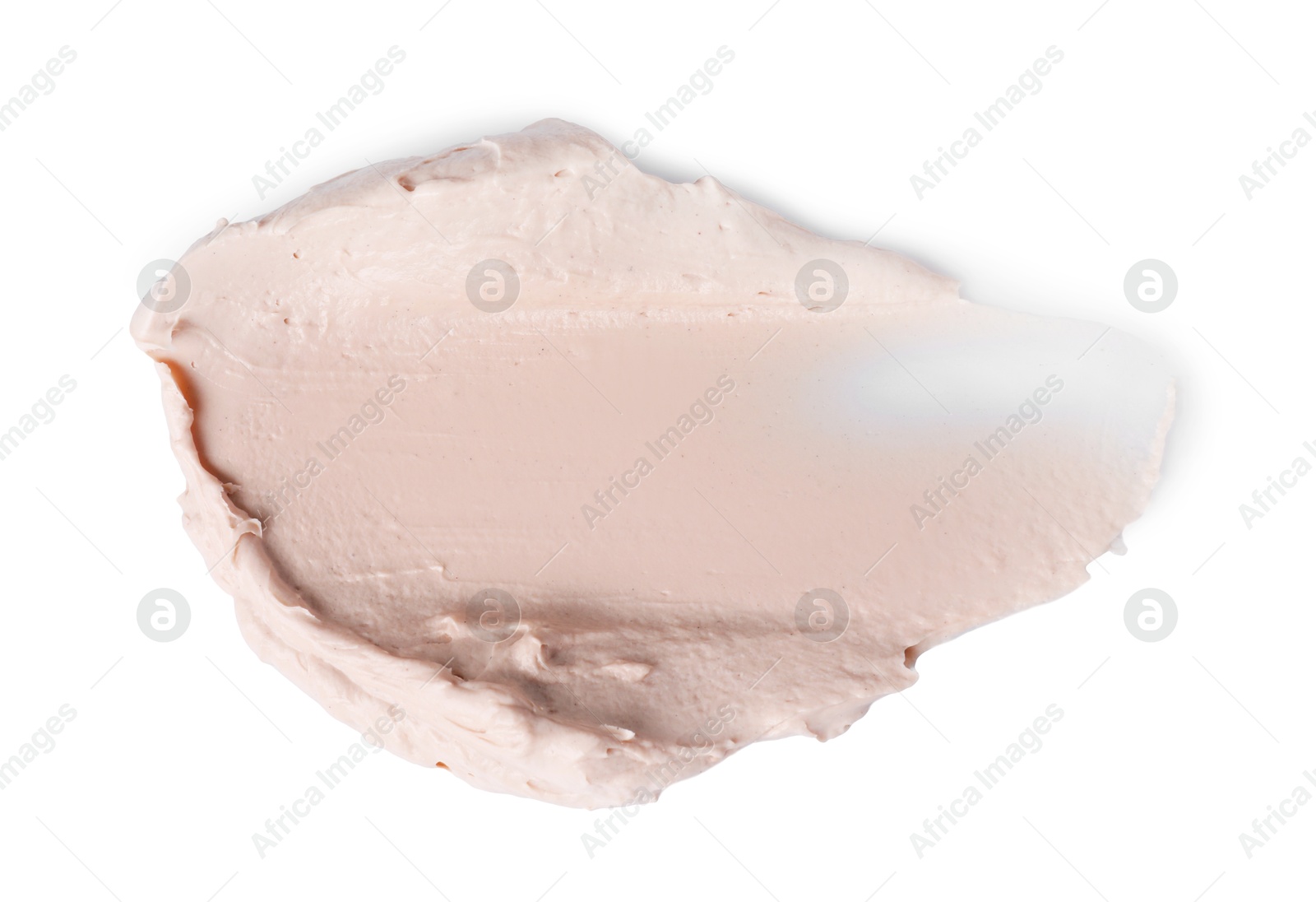 Photo of Cream isolated on white, top view. Sample of cosmetic product