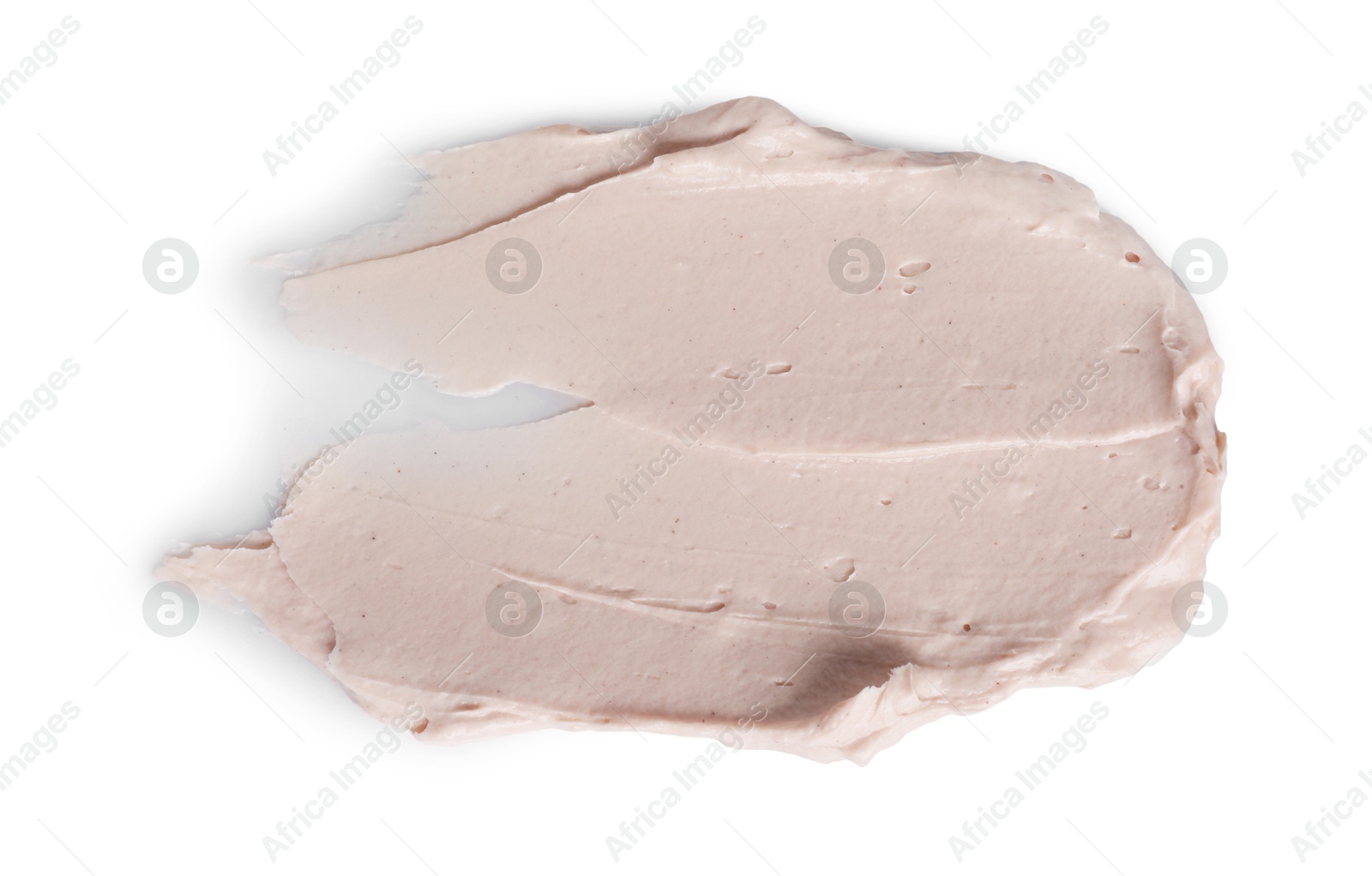 Photo of Cream isolated on white, top view. Sample of cosmetic product