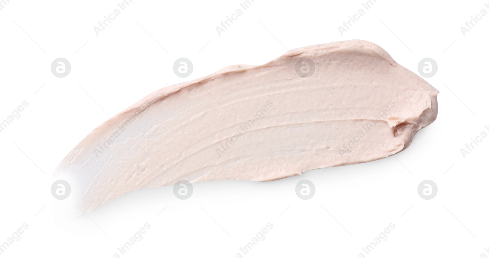 Photo of Cream isolated on white, top view. Sample of cosmetic product