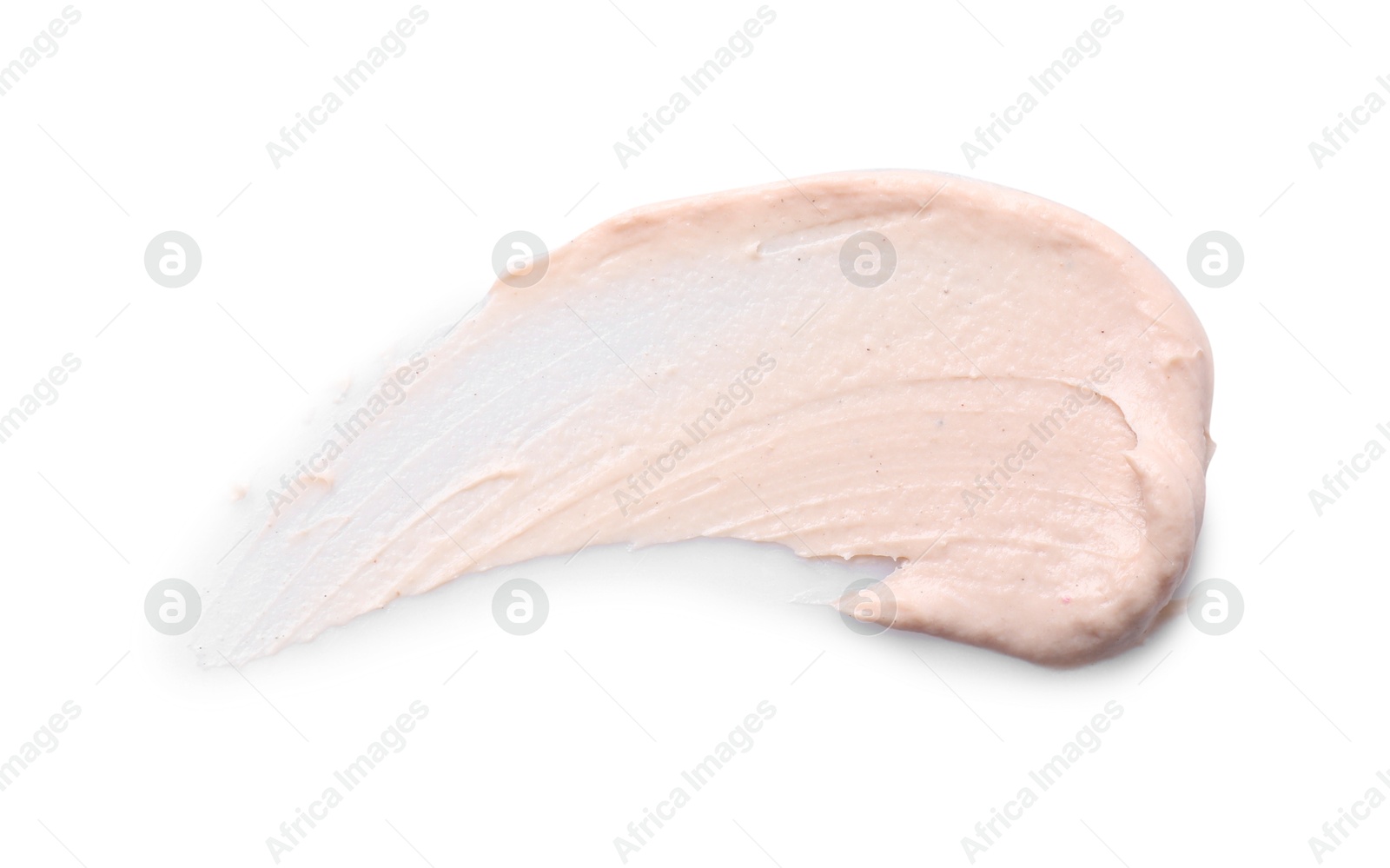 Photo of Cream isolated on white, top view. Sample of cosmetic product