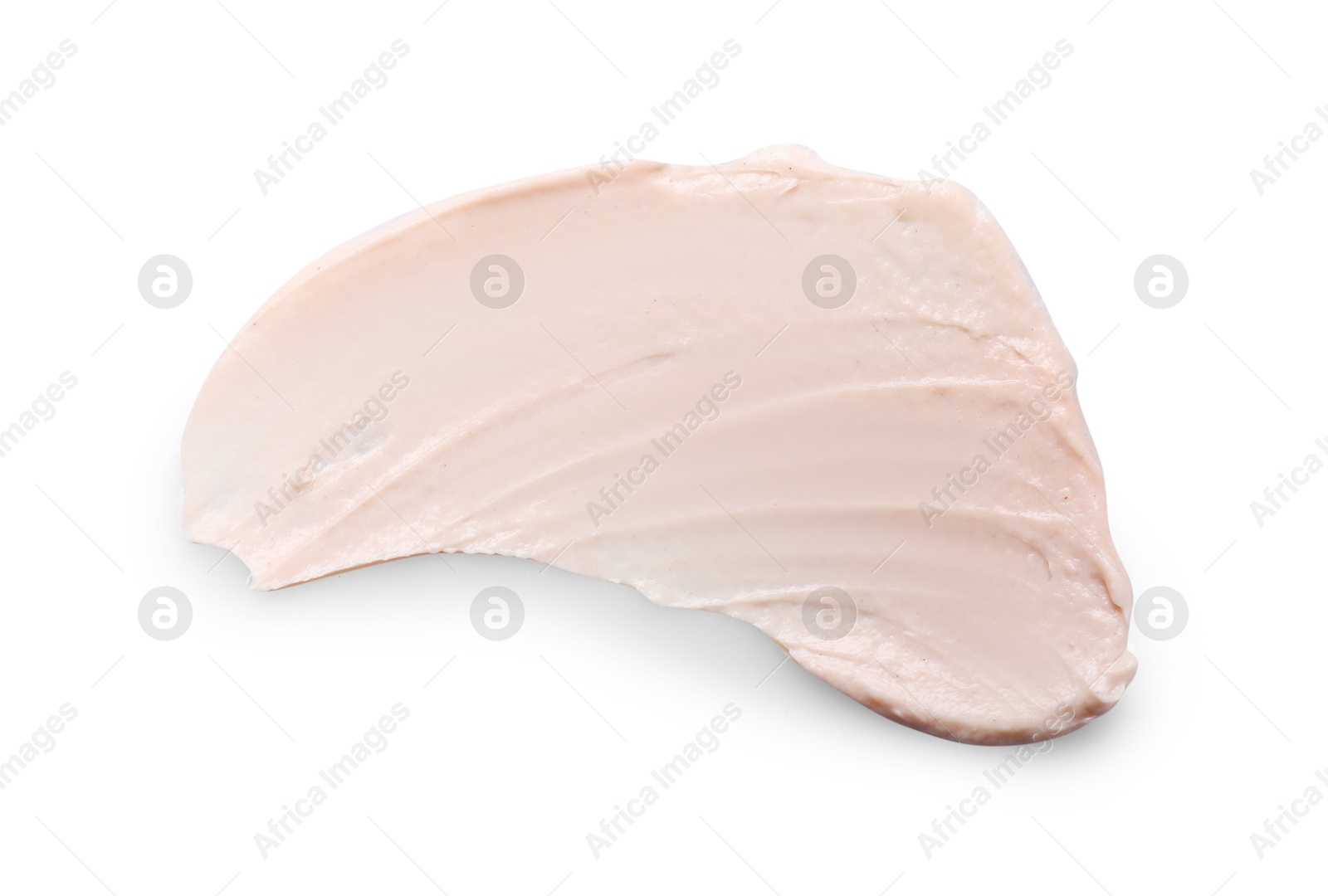 Photo of Cream isolated on white, top view. Sample of cosmetic product