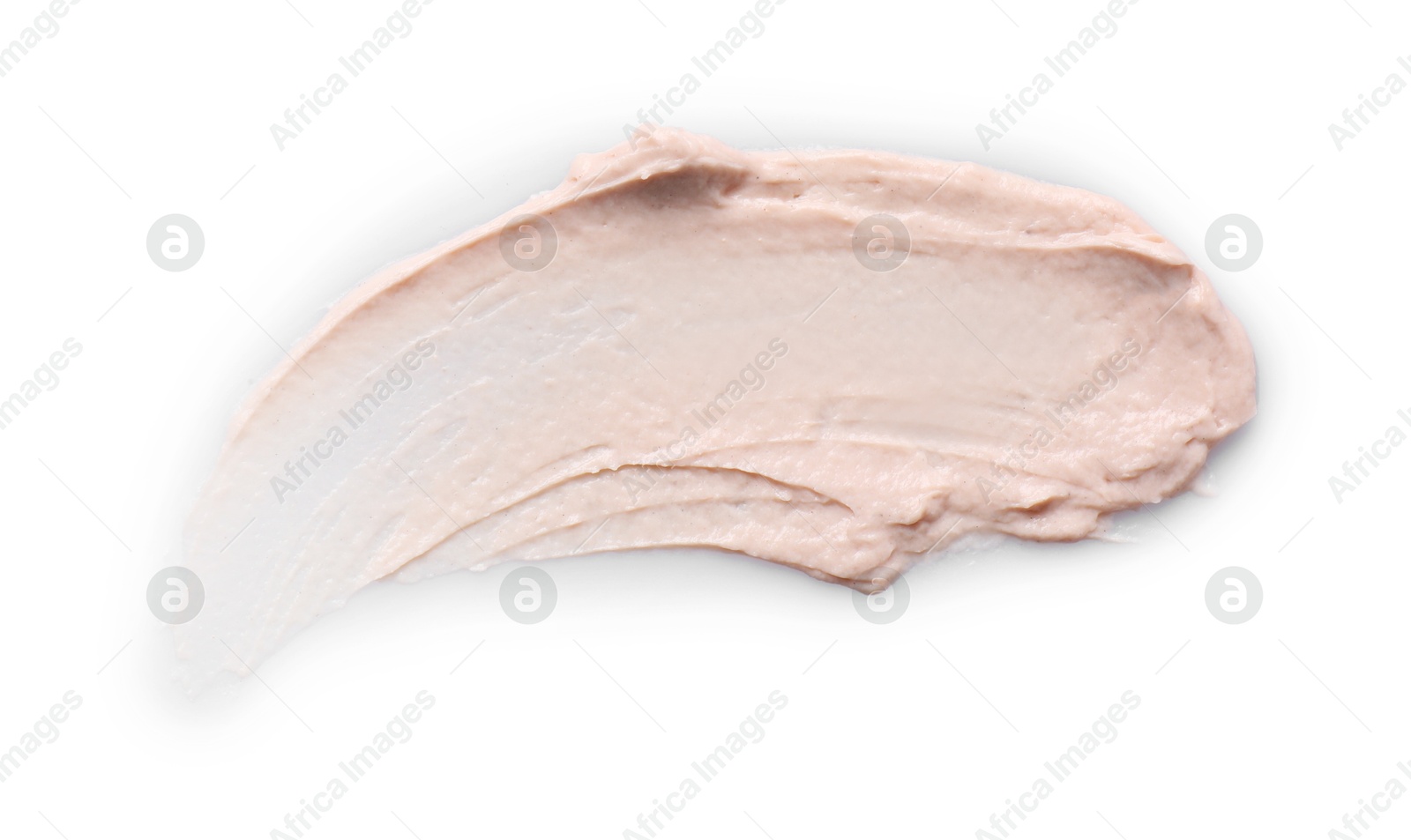 Photo of Cream isolated on white, top view. Sample of cosmetic product