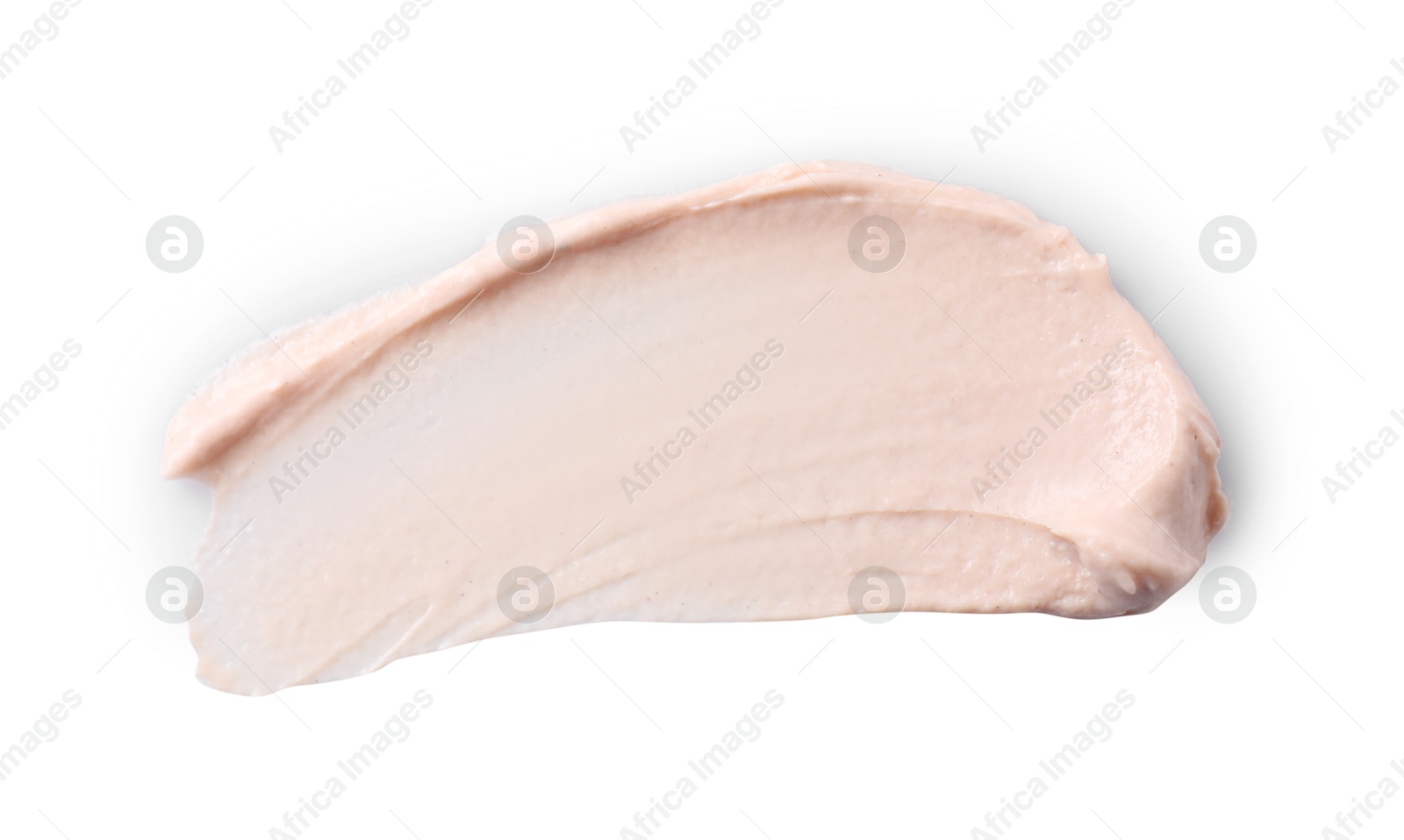 Photo of Cream isolated on white, top view. Sample of cosmetic product