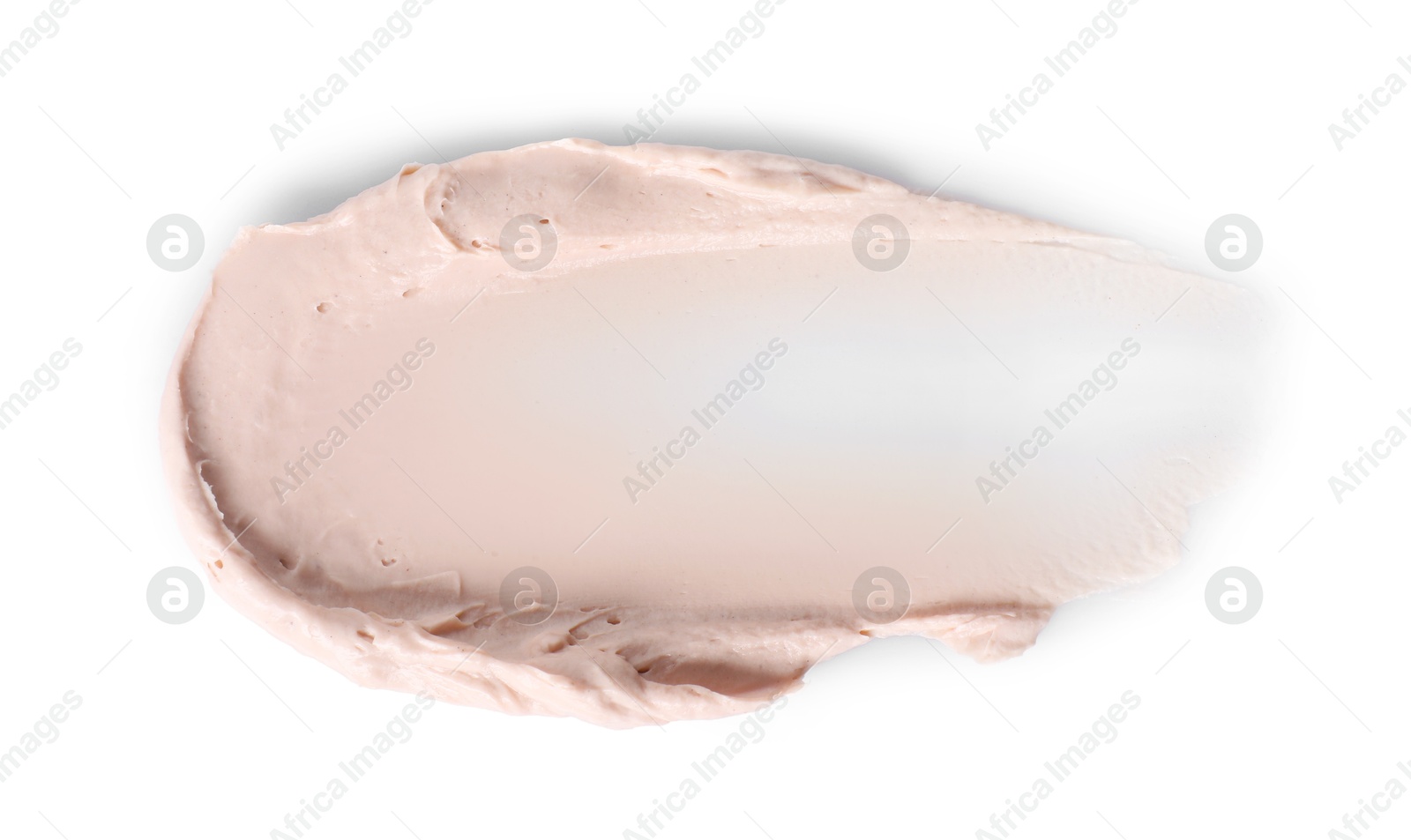 Photo of Cream isolated on white, top view. Sample of cosmetic product