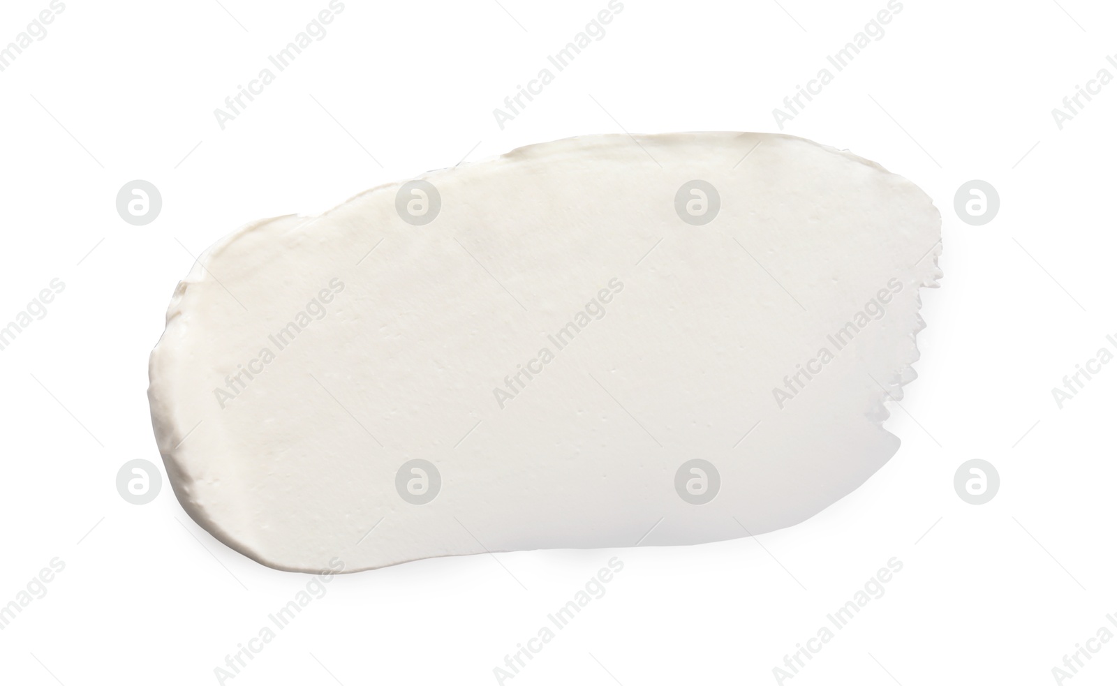 Photo of Cream isolated on white, top view. Sample of cosmetic product