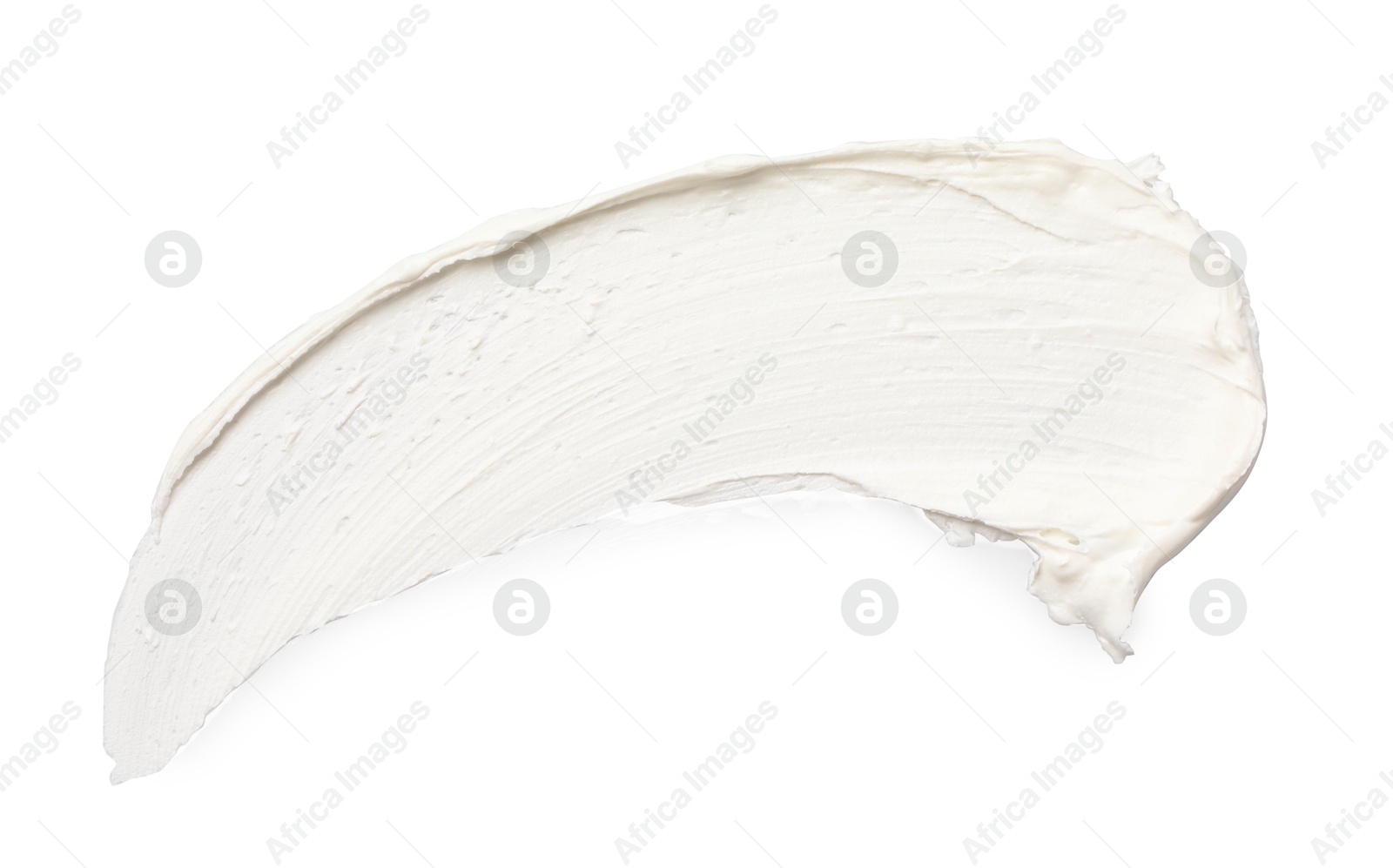 Photo of Cream isolated on white, top view. Sample of cosmetic product